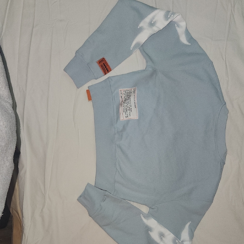 Heron Preston Sky Blue Cropped Sweatshirt - Picture 7 of 8